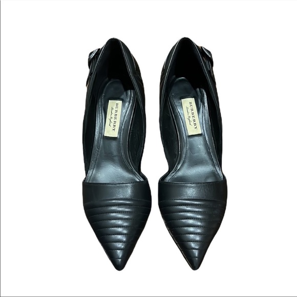 Burberry Amalia Black Leather Pumps Size 37.5 - Picture 2 of 9